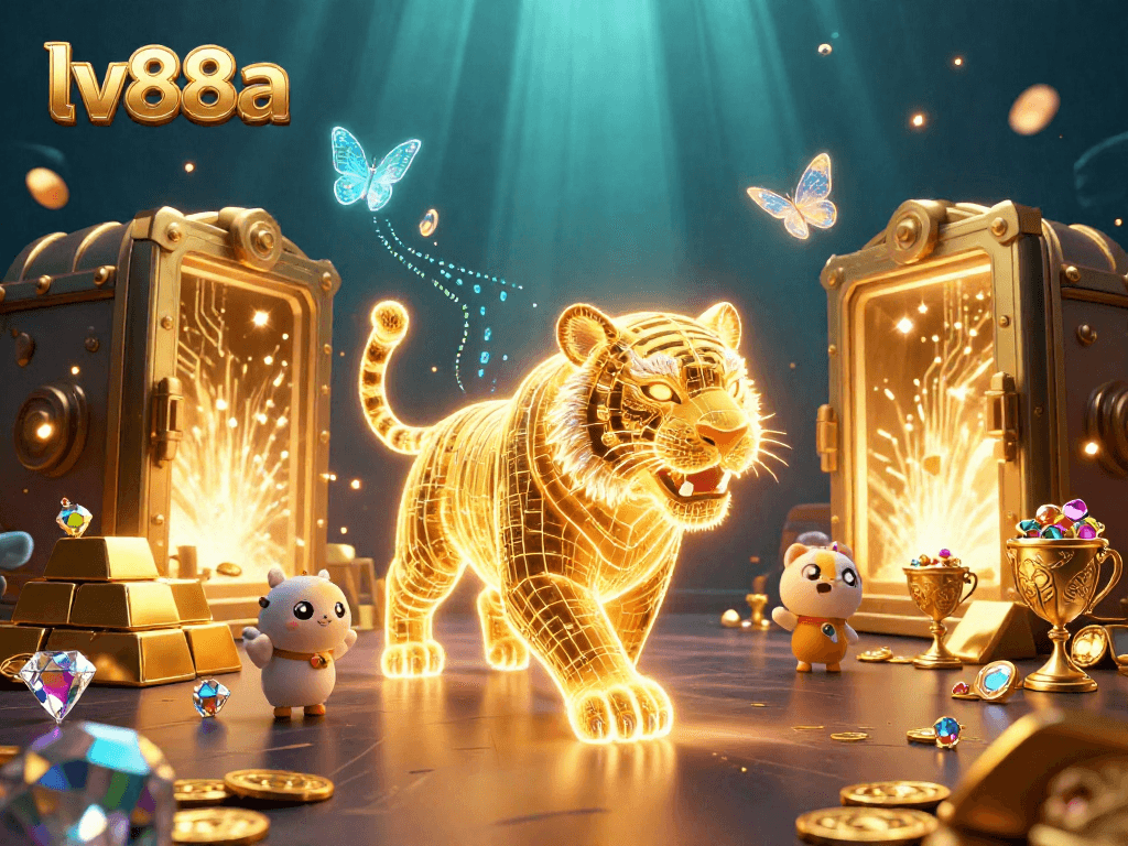 Experience the thrill of winning at lv88a with a vibrant casino scene featuring a golden tiger.