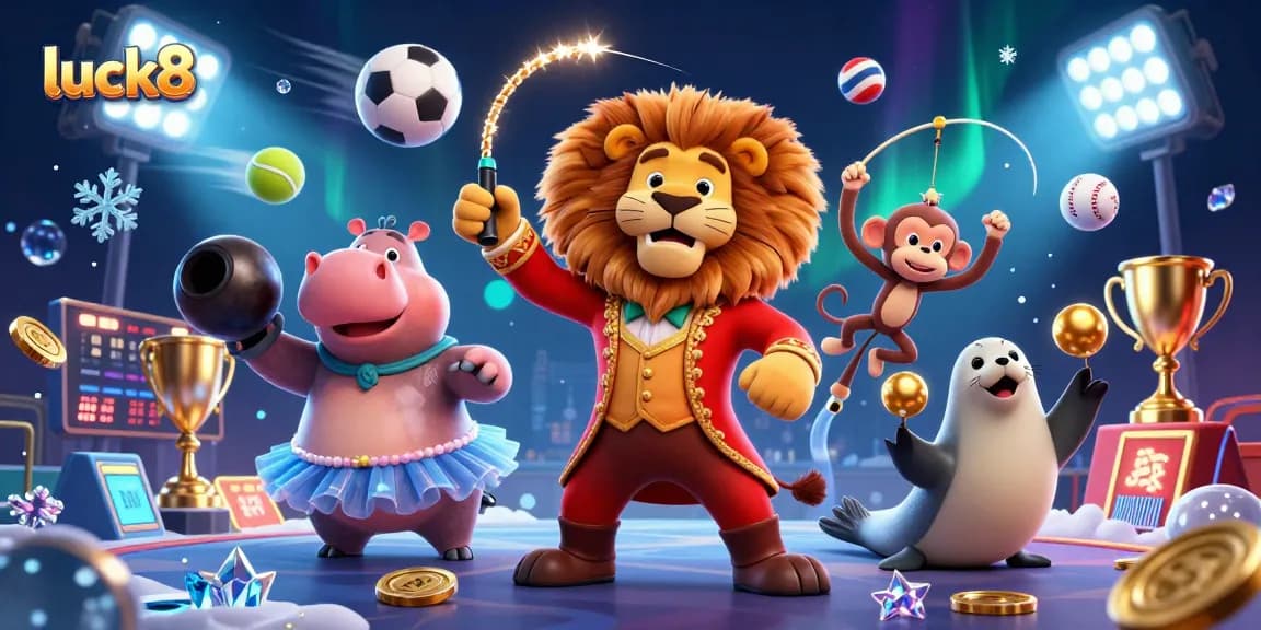 luck8 showcases an engaging gaming scene with energetic characters and vibrant sports elements enhancing the experience