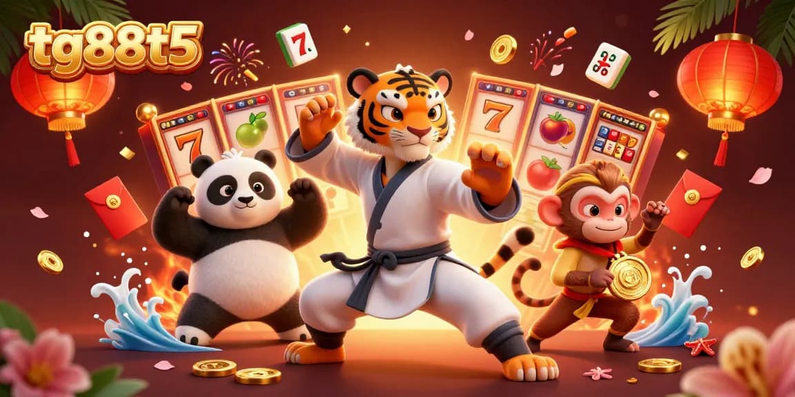 Engage with tg88t5's thrilling slot games featuring vibrant characters and casino elements.