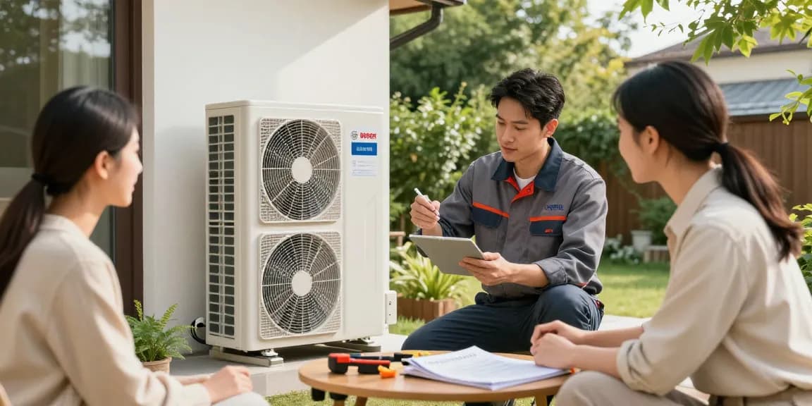 Efficient wärmepumpe bosch installation in modern residential home showing technician assisting homeowner.