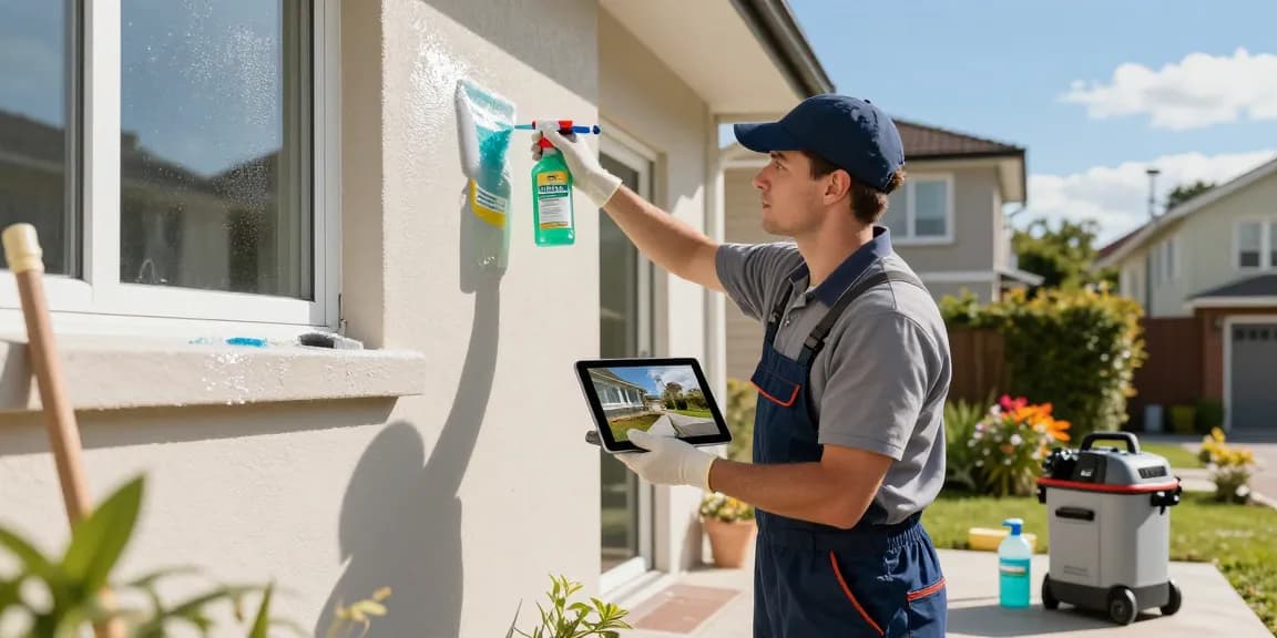 Professionelle Fassadenreinigung von https://knodel-fassadenreinigung.de/ mit umweltfreundlichen Lösungen in sonniger Umgebung.