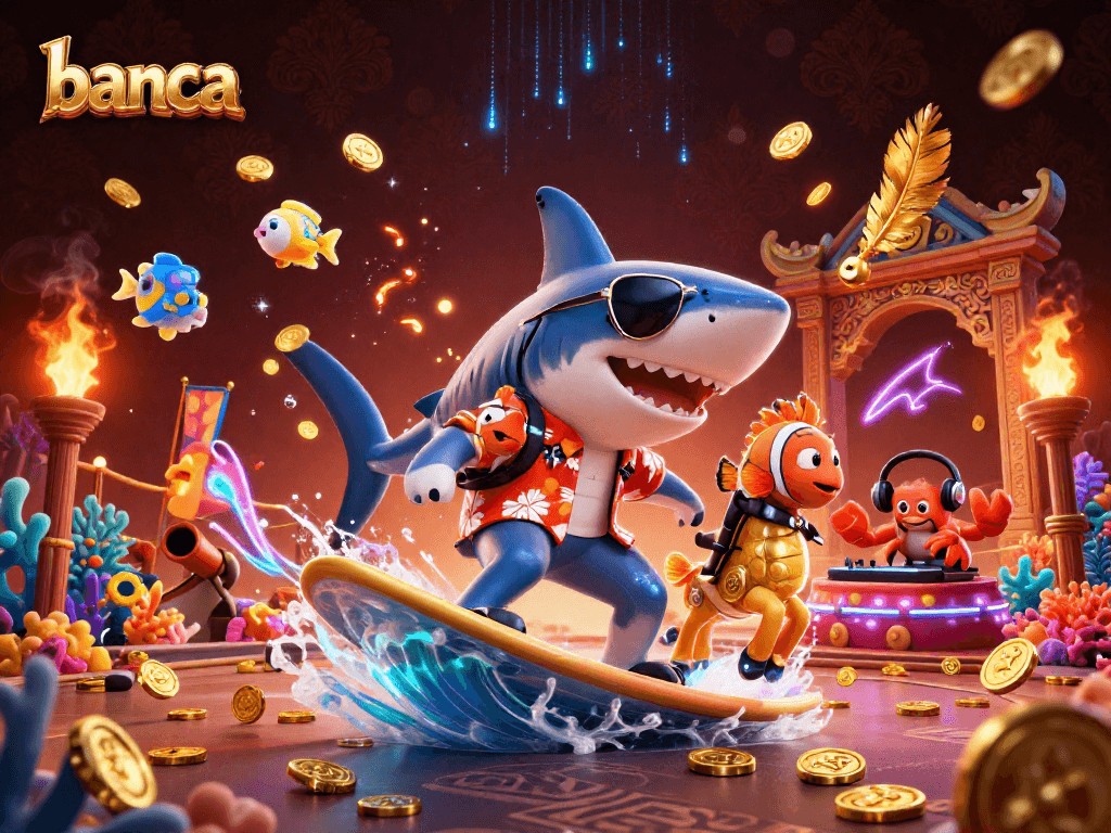 Banca offers thrilling fish shooting games with colorful characters battling for gold coins and prizes.