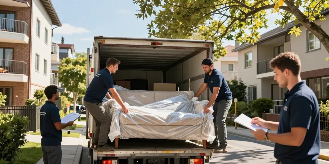Umzugsunternehmen Speyer bei der professionellen Möbelmontage in einer Nachbarschaft.