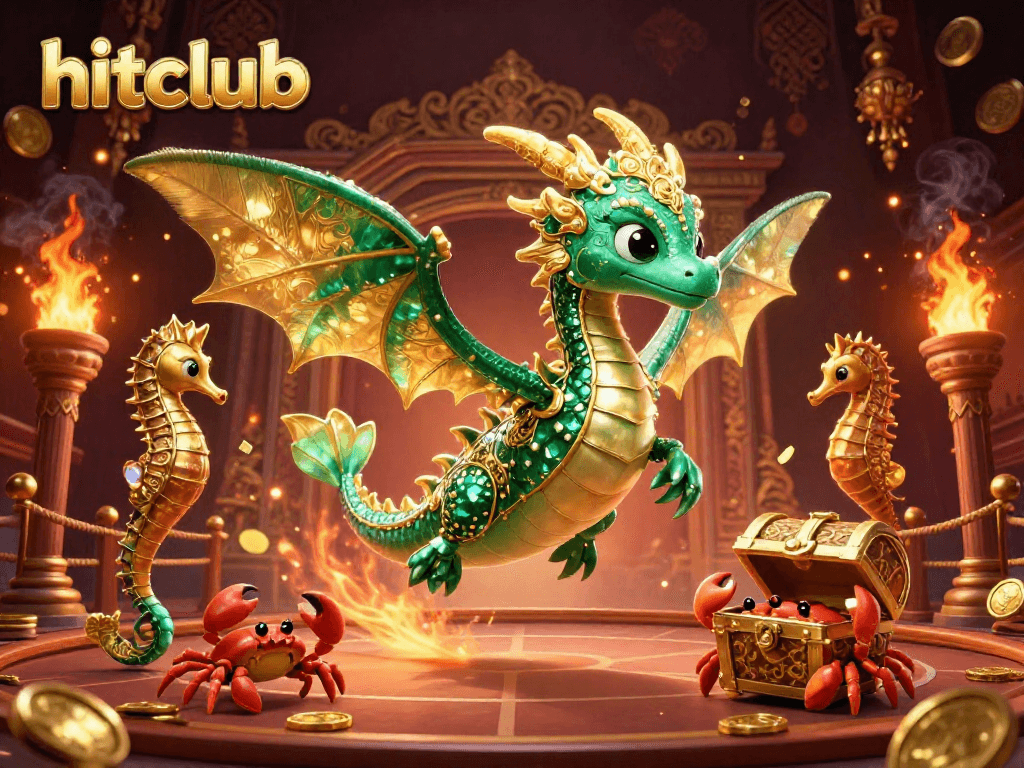 Experience thrilling gameplay with hitclub through a dazzling 3D scene featuring casino elements and vibrant characters.