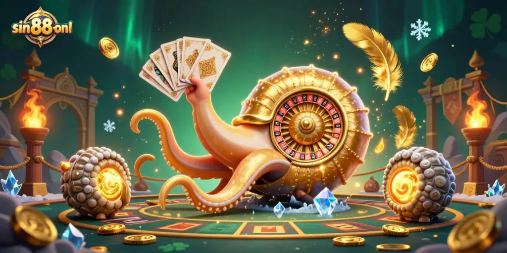 Engage in thrilling gameplay at sin88-onl with a mesmerizing 3D casino scene full of winning opportunities.
