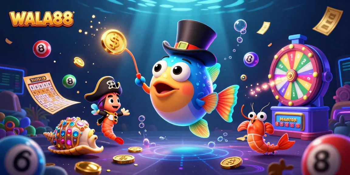 Experience WALA88's thrilling live betting atmosphere with exciting game elements and vibrant 3D illustration.