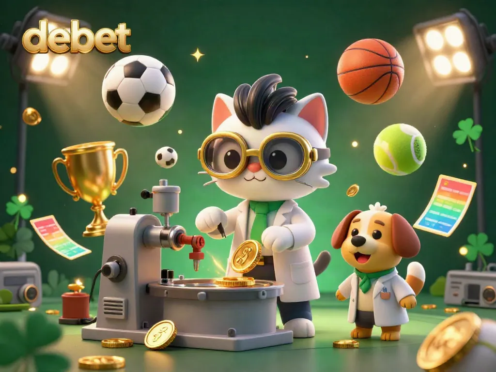 Engage with the debet experience in a vibrant 3D casino scene highlighting sports betting excitement.