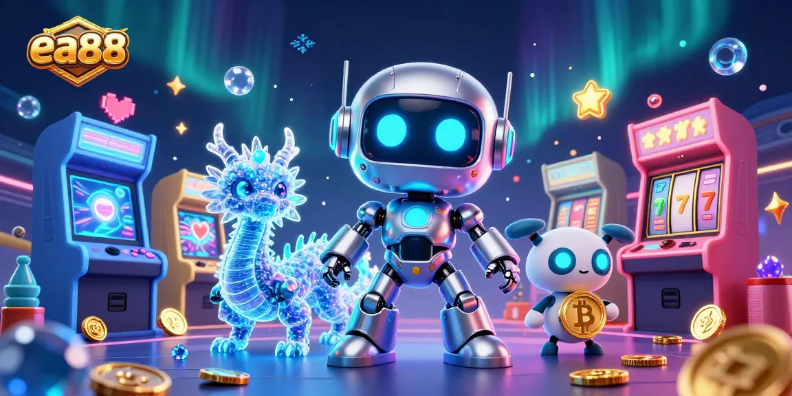 ea88 experience thrilling slots with a cyberpunk mascot and digital elements