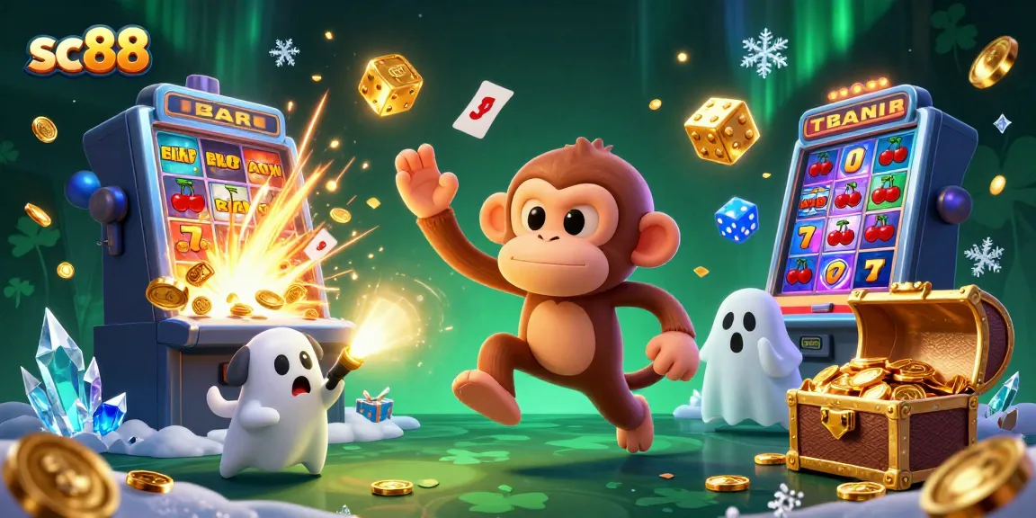 sc88 offers thrilling gameplay with a mischievous monkey and ghost-hunter puppy in a haunted casino