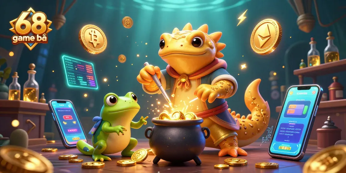 Engage with thrilling 68 game bài action in a vibrant, dynamic 3D casino illustration.
