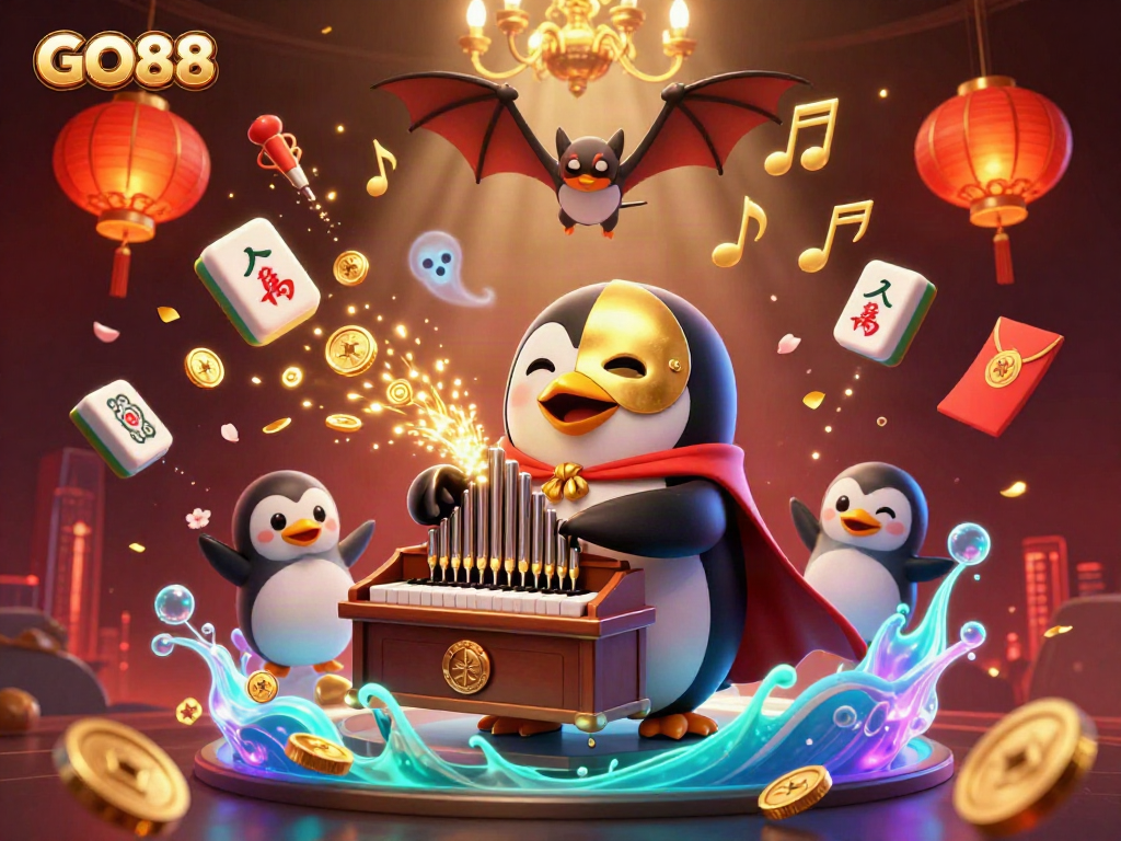 Engage in thrilling gameplay at GO88 with a vibrant 3D casino scene featuring vivid characters and rich game elements.