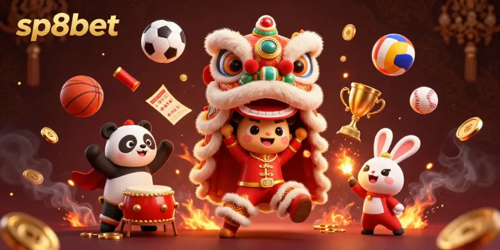Experience exhilarating gameplay with sp8bet in a vibrant casino scene featuring a lion dance and dynamic game elements.