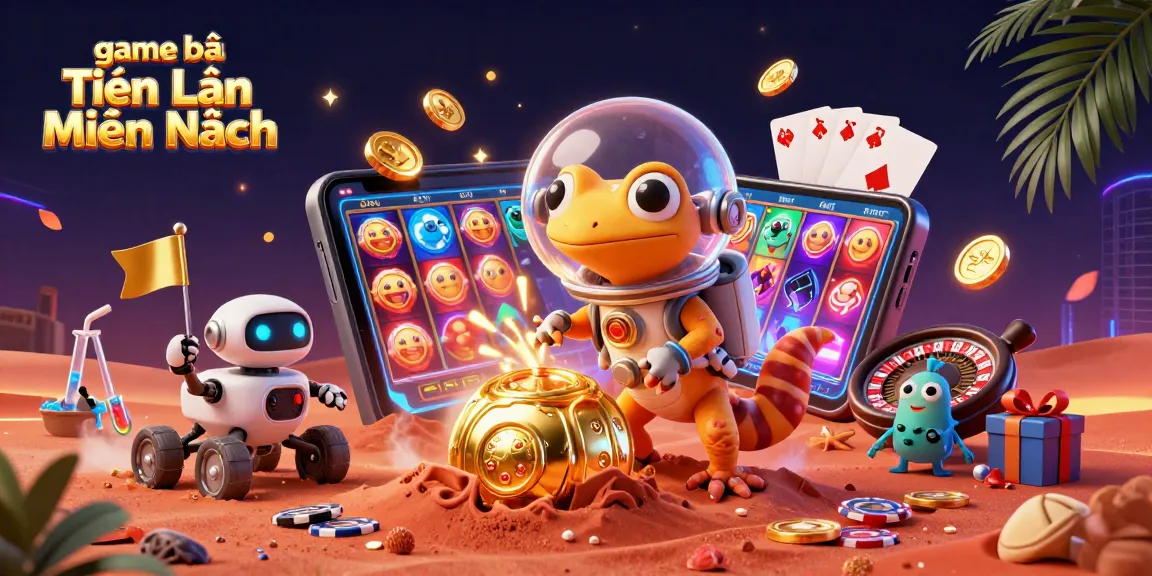 Experience the excitement of game bài Tiến Lên Miền Bắc with vibrant casino elements and engaging characters in this dynamic illustration.