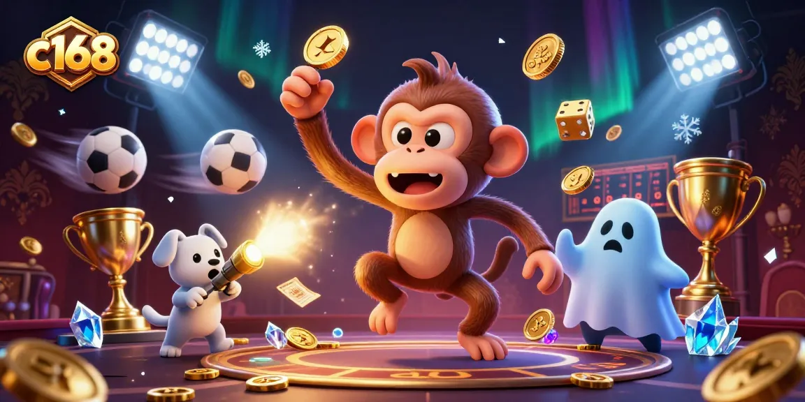 Track the mischievous poltergeist monkey juggling golden items at c168 haunted casino