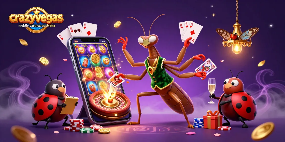 Experience thrilling gameplay at crazyvegas mobile casinos australia with vibrant slots, energetic characters, and dynamic casino elements.