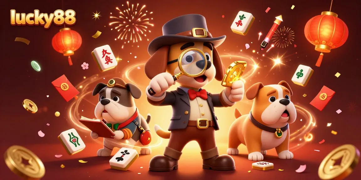 Engage in thrilling gameplay at lucky88 with a cartoon detective discovering treasures and clues.