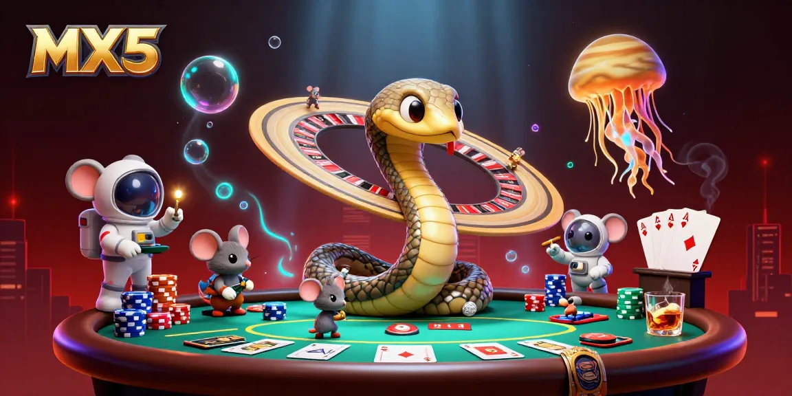 Experience cosmic gambling fun with MX5 as astronaut mice bet on rings of Saturn.