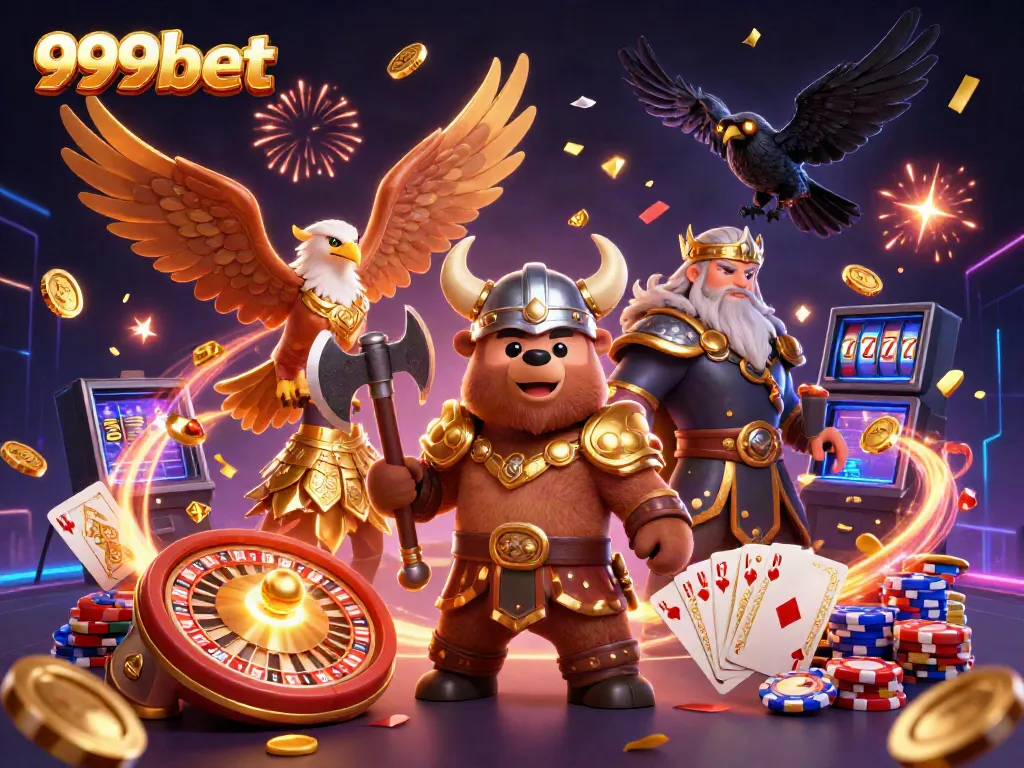Experience thrilling gaming action at 999bet with captivating characters and dazzling casino elements.
