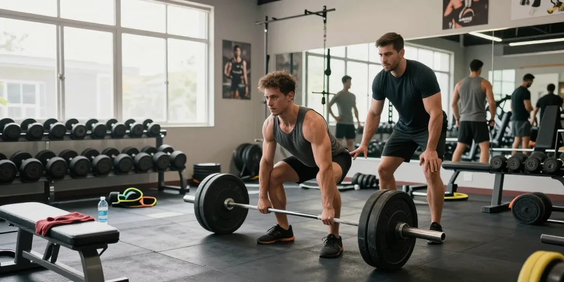 Anabolika Shop Deutschland - Energetische Fitness-Trainingsszene, die einen Mann beim Heben von Gewichten in einer modernen Fitnessumgebung zeigt.