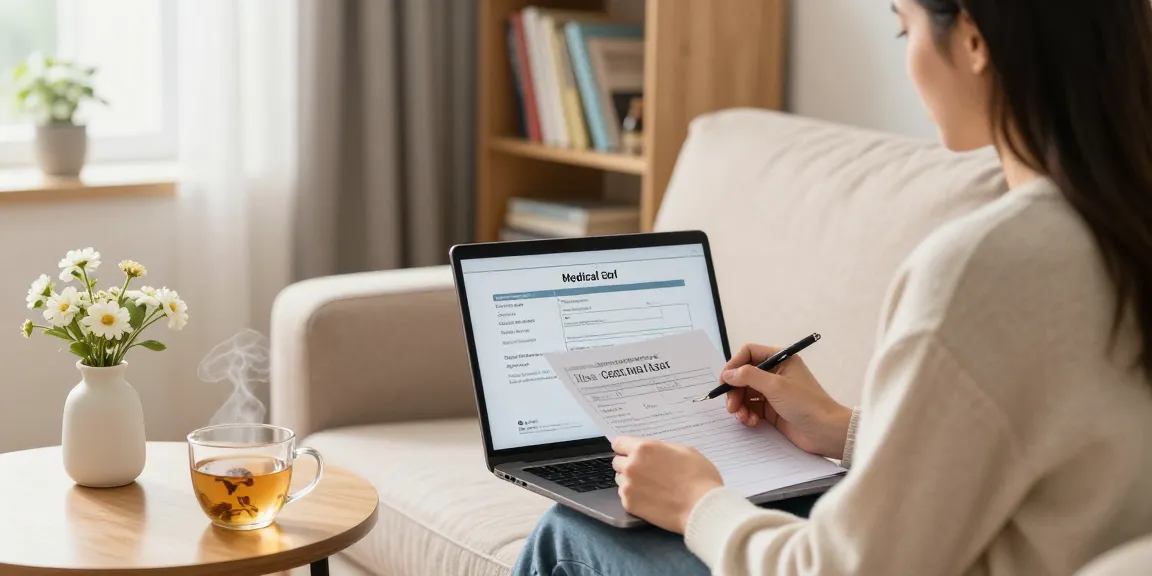 Patient, der im Wohnbereich ein Cannabis Rezept online beantragt.