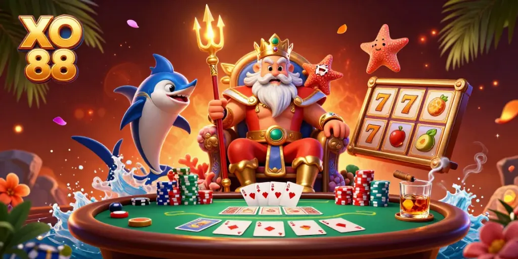 Experience thrilling gameplay at XO 88 with vibrant poker scenes and enchanting characters.