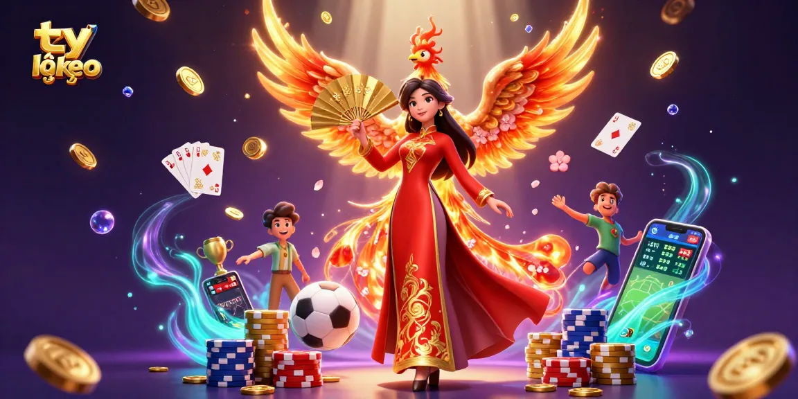 Experience the action of tỷ lệ kèo with dynamic sports betting elements and vibrant casino visuals.
