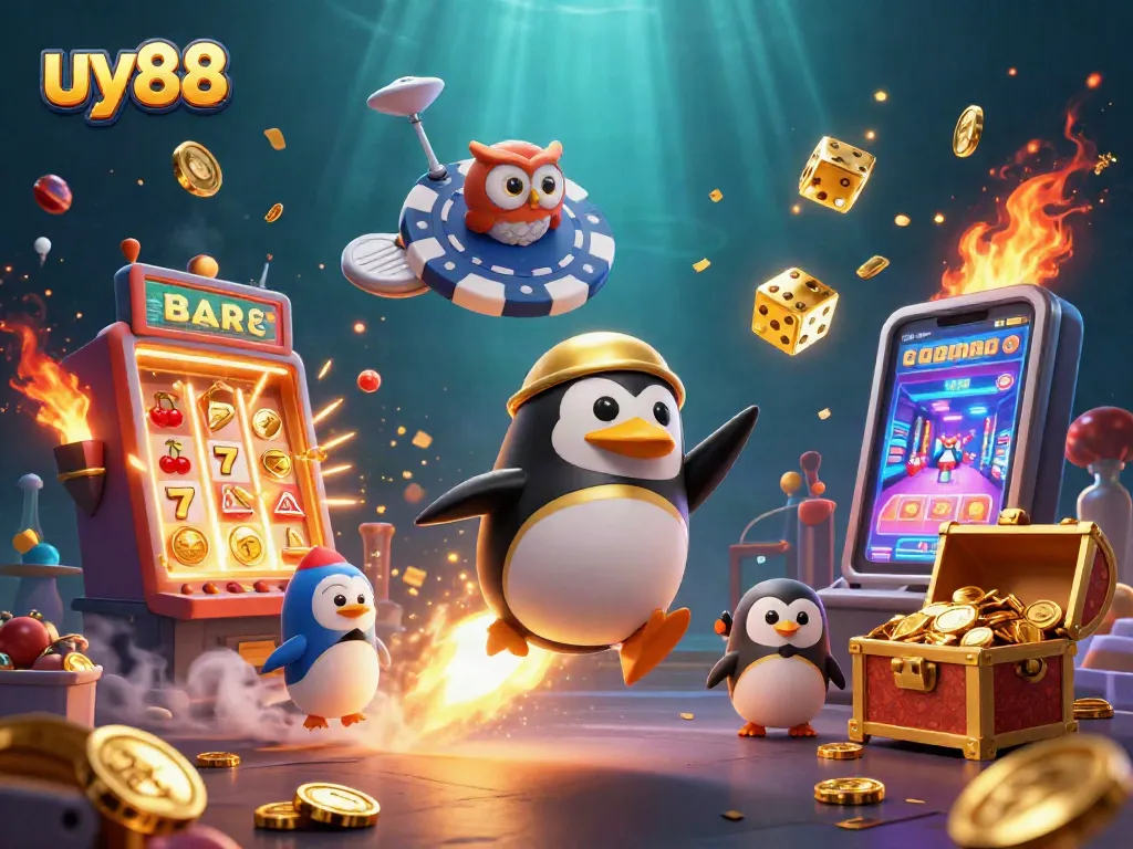 Experience thrilling wins at uy88 with a golden penguin and jackpot slots in a dynamic casino universe.