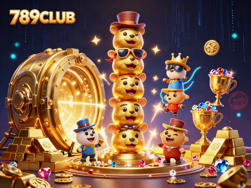 Experience the vibrant gaming energy of 789CLUB with dazzling treasures and animated characters.