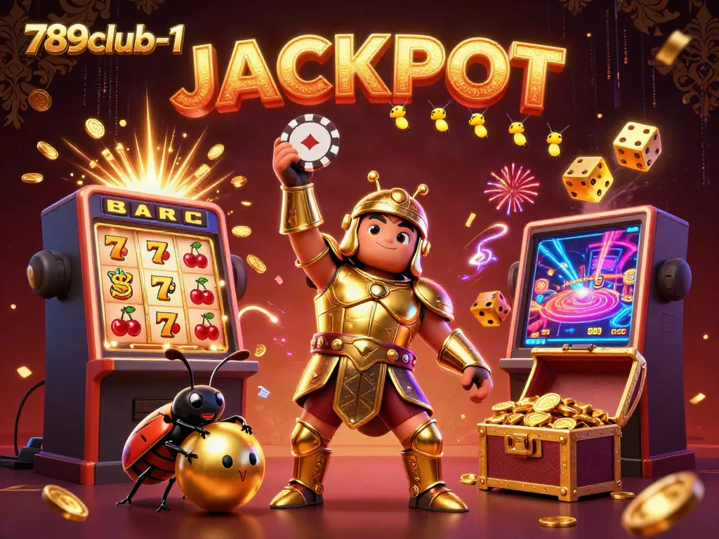 Experience thrilling wins at 789club-1 with a 3D cartoon beetle duo celebrating a jackpot