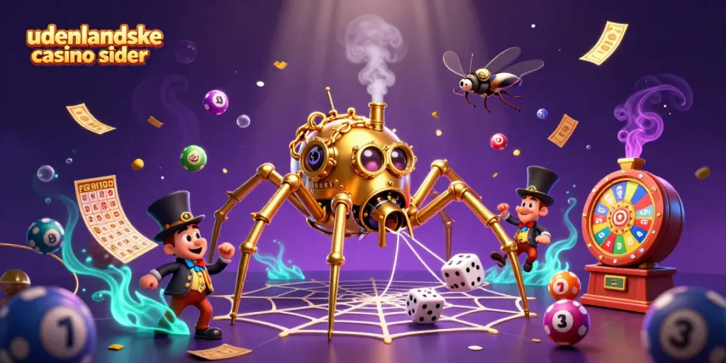 Engage in the thrill of udenlandske casino sider with vibrant illustrations of steampunk characters and casino elements.