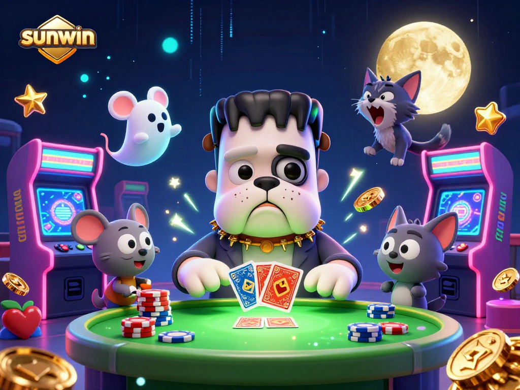 Experience thrilling gaming at Sunwin with unique characters and vibrant casino elements.