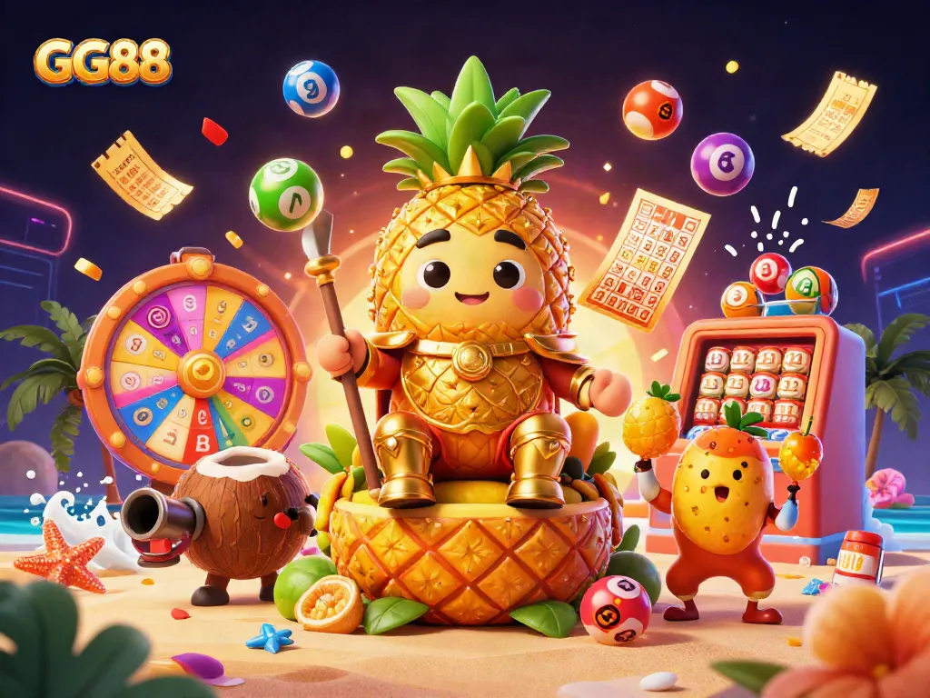 Experience the vibrant GG88 gaming atmosphere with a bustling casino scene filled with colorful elements.