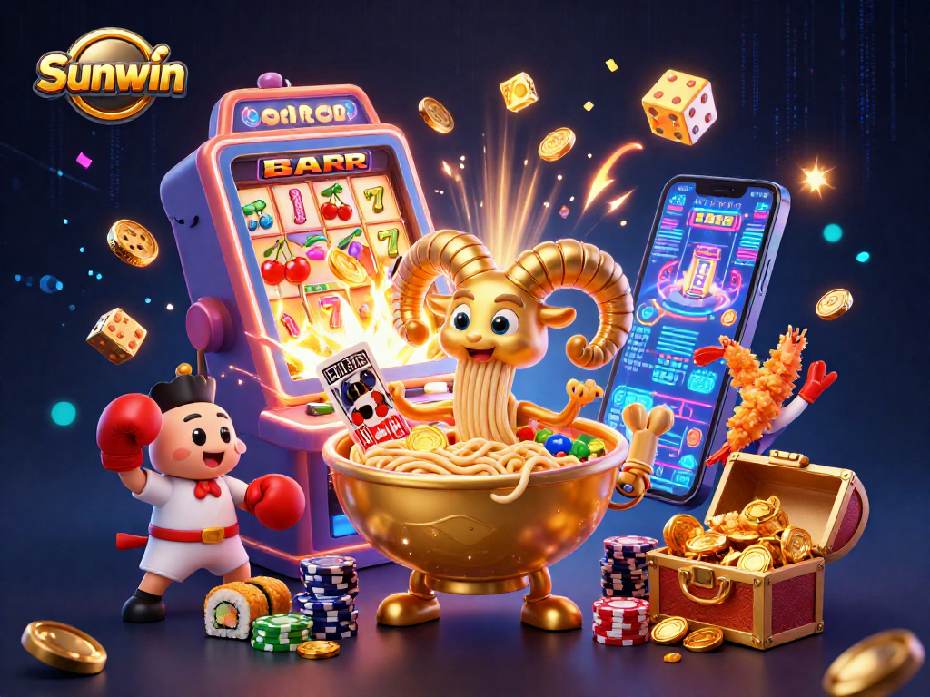 Engage with Sunwin's thrilling casino experience featuring vibrant characters and exciting game elements in dynamic action.