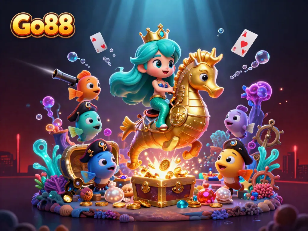 Engage in thrilling adventures at Go88 casino, featuring vibrant gaming elements and captivating characters.