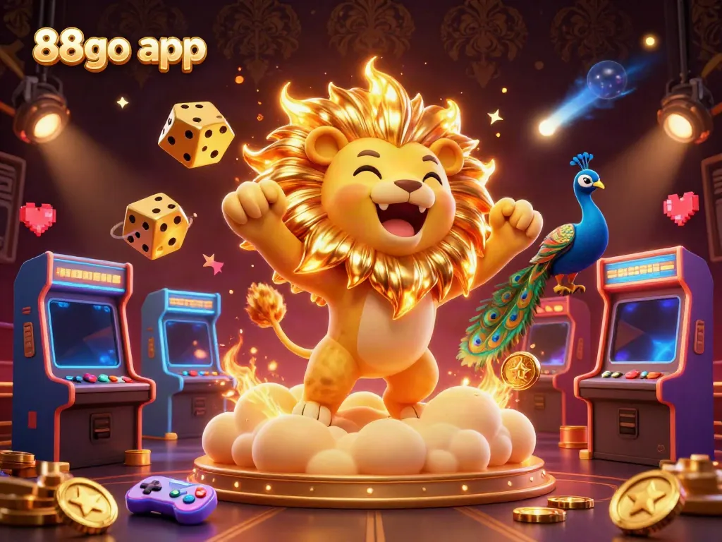 Experience the thrill of the 88go app with an exciting 3D casino-themed illustration featuring vibrant characters and gaming elements.