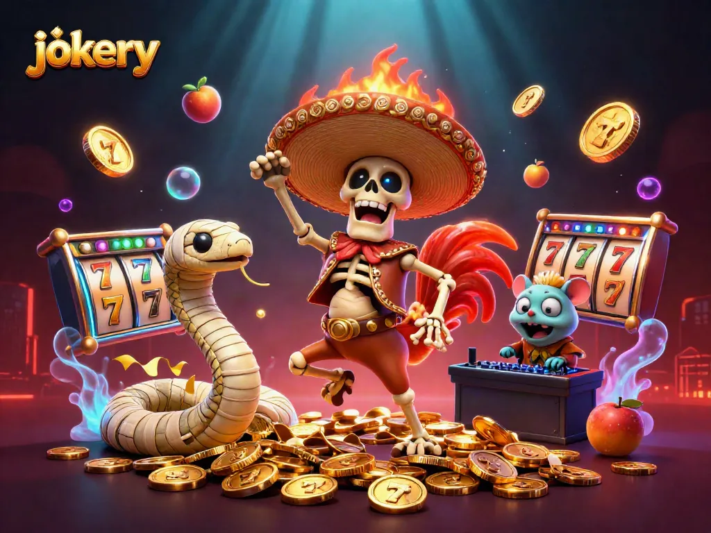 Experience the excitement of jokery with thrilling casino fun and vibrant characters in a dazzling scene.