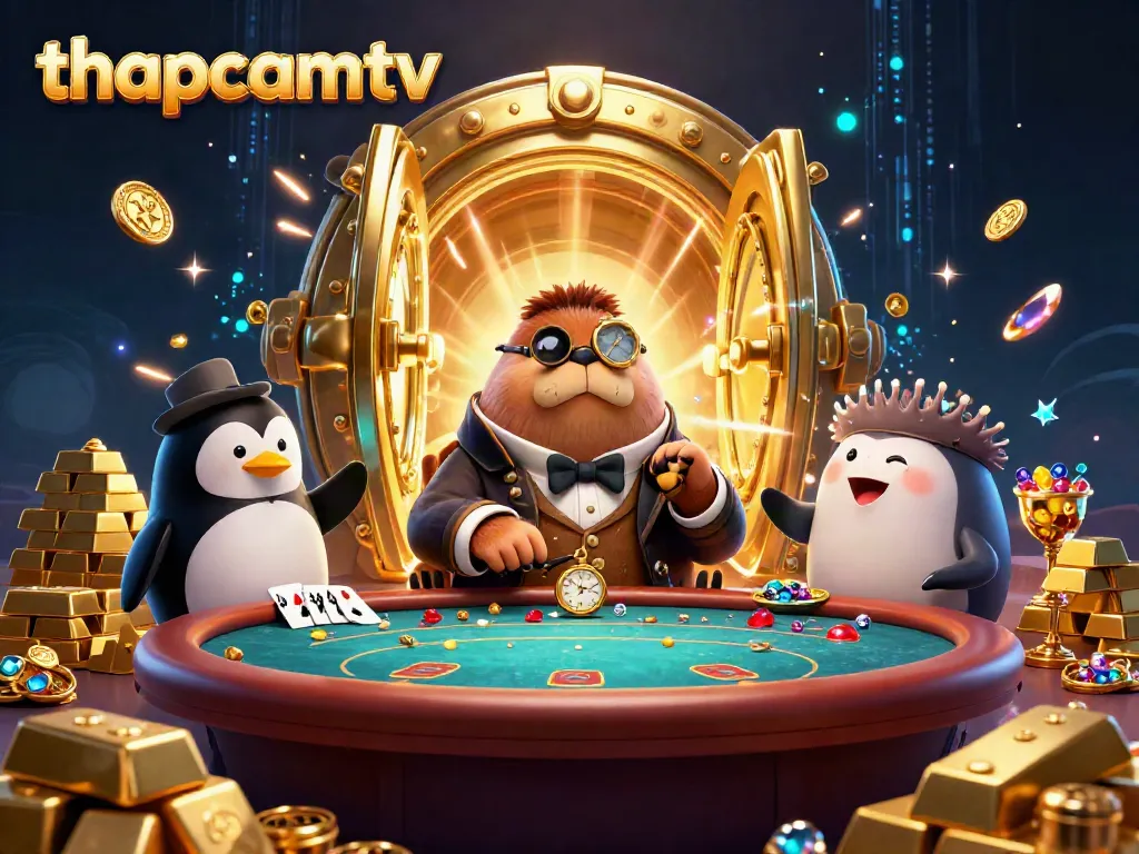 Experience thapcamtv's live football with a dynamic underwater poker scene featuring unique characters.